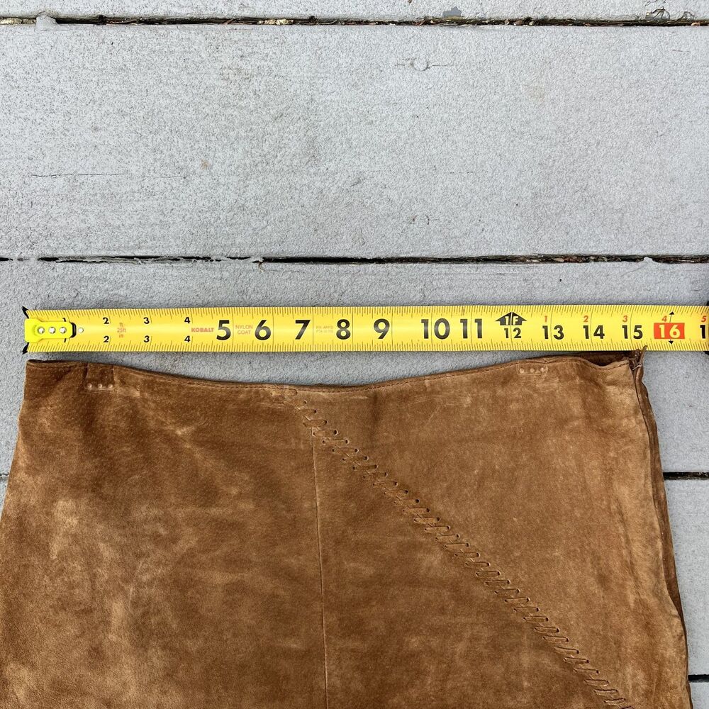 Wilsons Leather Brown Leather Maxi Skirt Western Cowgirl-Size 10 - Picture 6 of 7